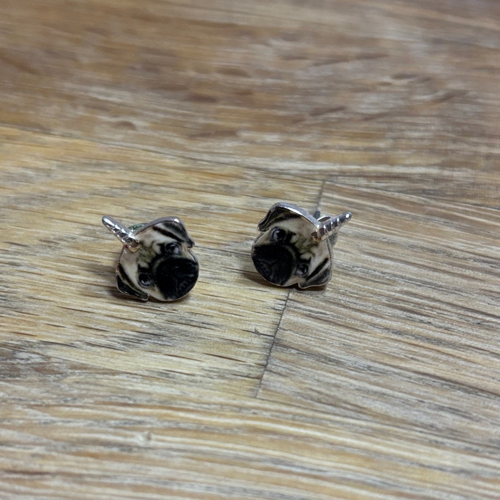 Pugicorn Dog Stud Earrings